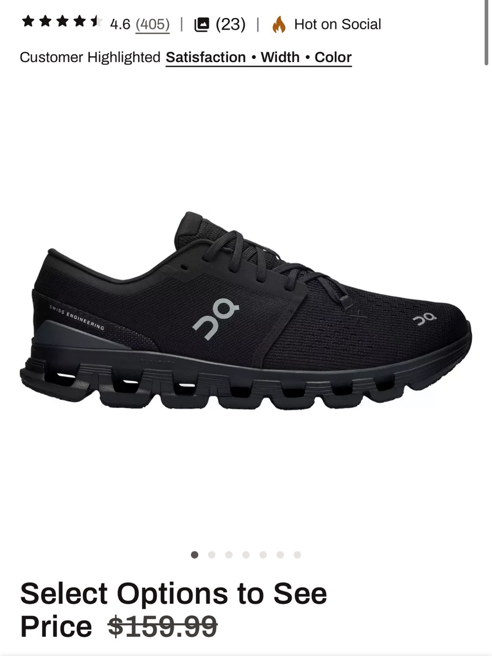 On Cloud Men’s Running Shoe X4 — Black — New in Box — hard to find!